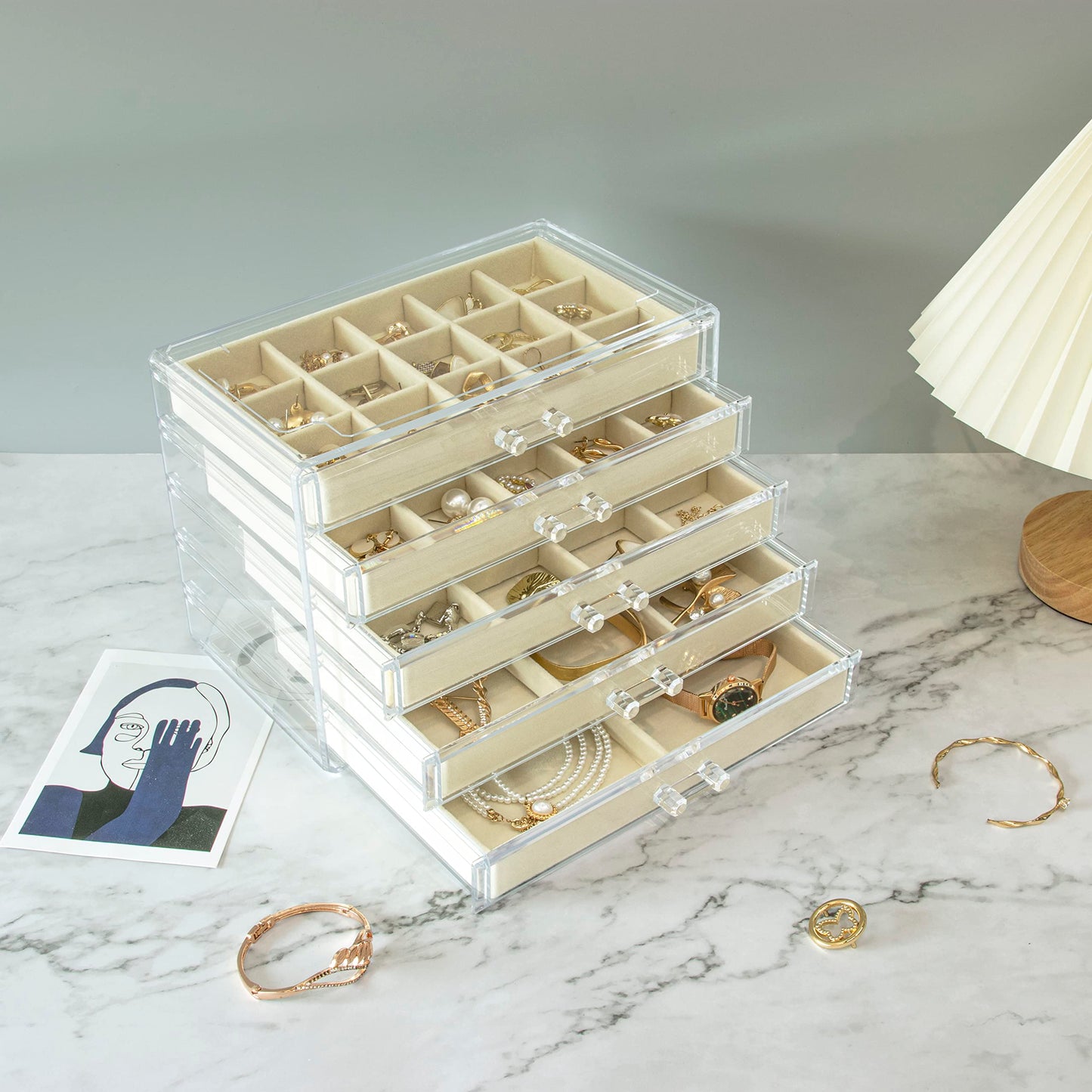 KAMIER Clear Jewelry Organizer with 20 Bags