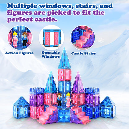 102pcs Magnetic Building Tiles with Dolls
