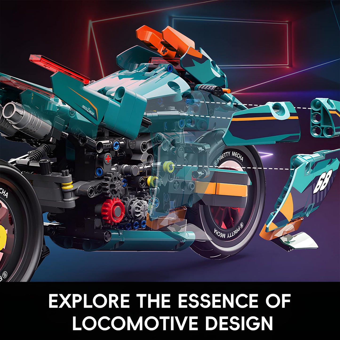 Motorcycle Building Blocks Kit Compatible with Lego
