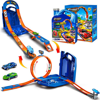 Race Track Toy Car Set with Storage Box