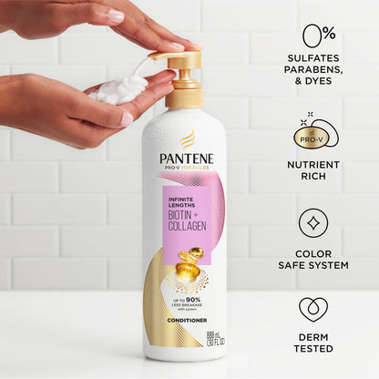 Pantene Conditioner with Biotin & Collagen, 30 Fl Oz