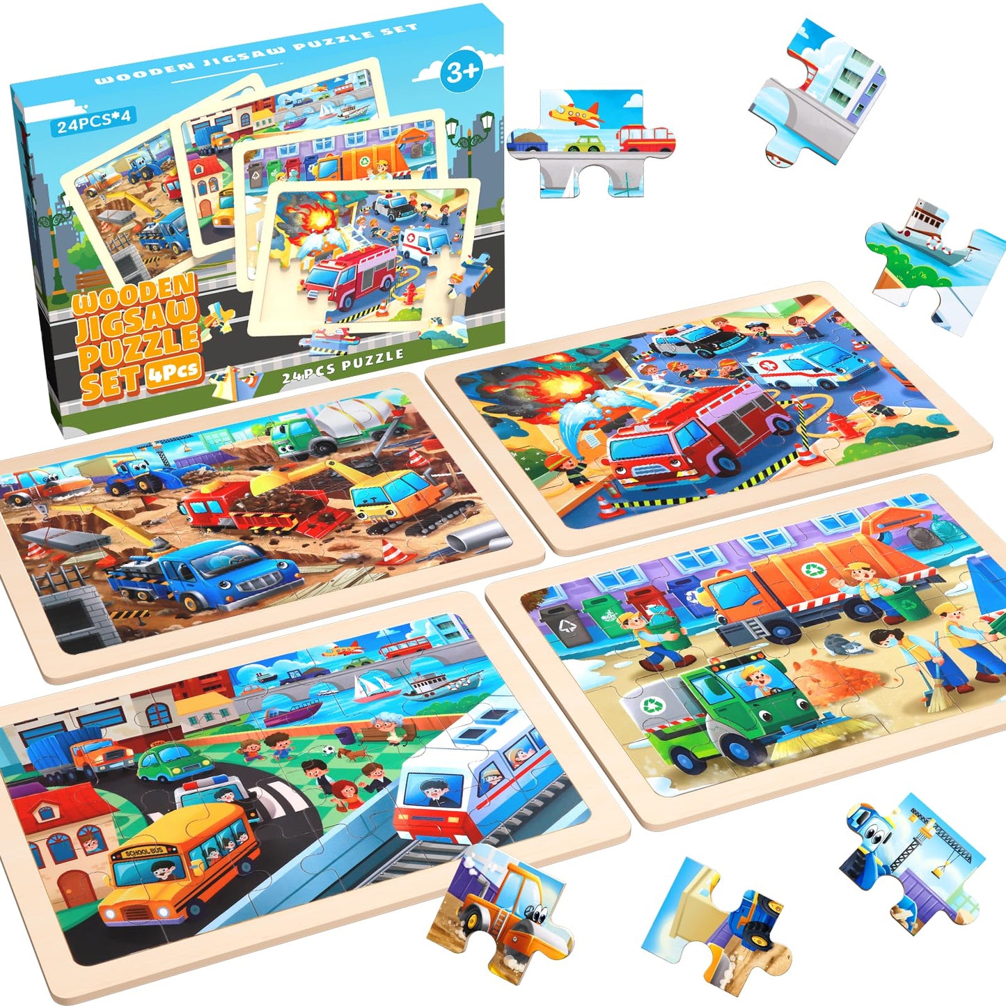 Wooden City Life Puzzles for Kids Ages 3-8