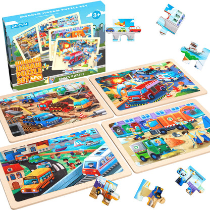 Wooden City Life Puzzles for Kids Ages 3-8
