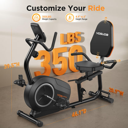 YOSUDA Recumbent Exercise Bike with Resistance Bands