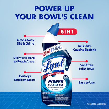 Lysol Toilet Bowl Cleaner Clinging Gel, 24 oz