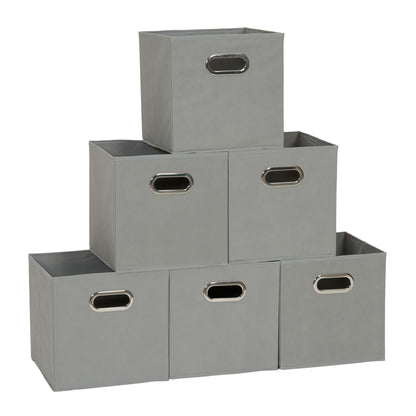 Set of 6 Foldable Storage Bins with Handles