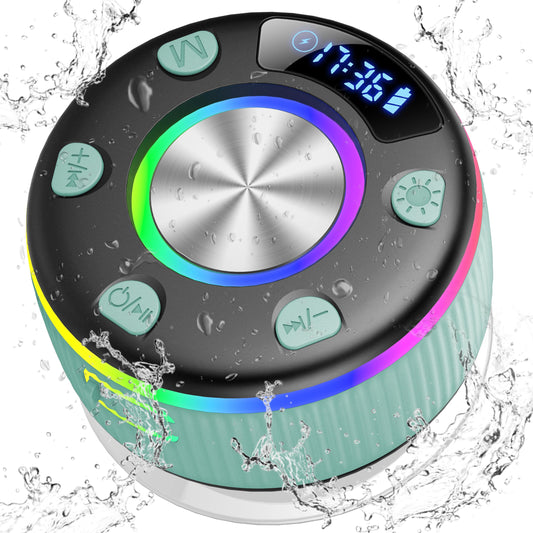 Bluetooth Shower Speaker with RGB Light & Suction Cup