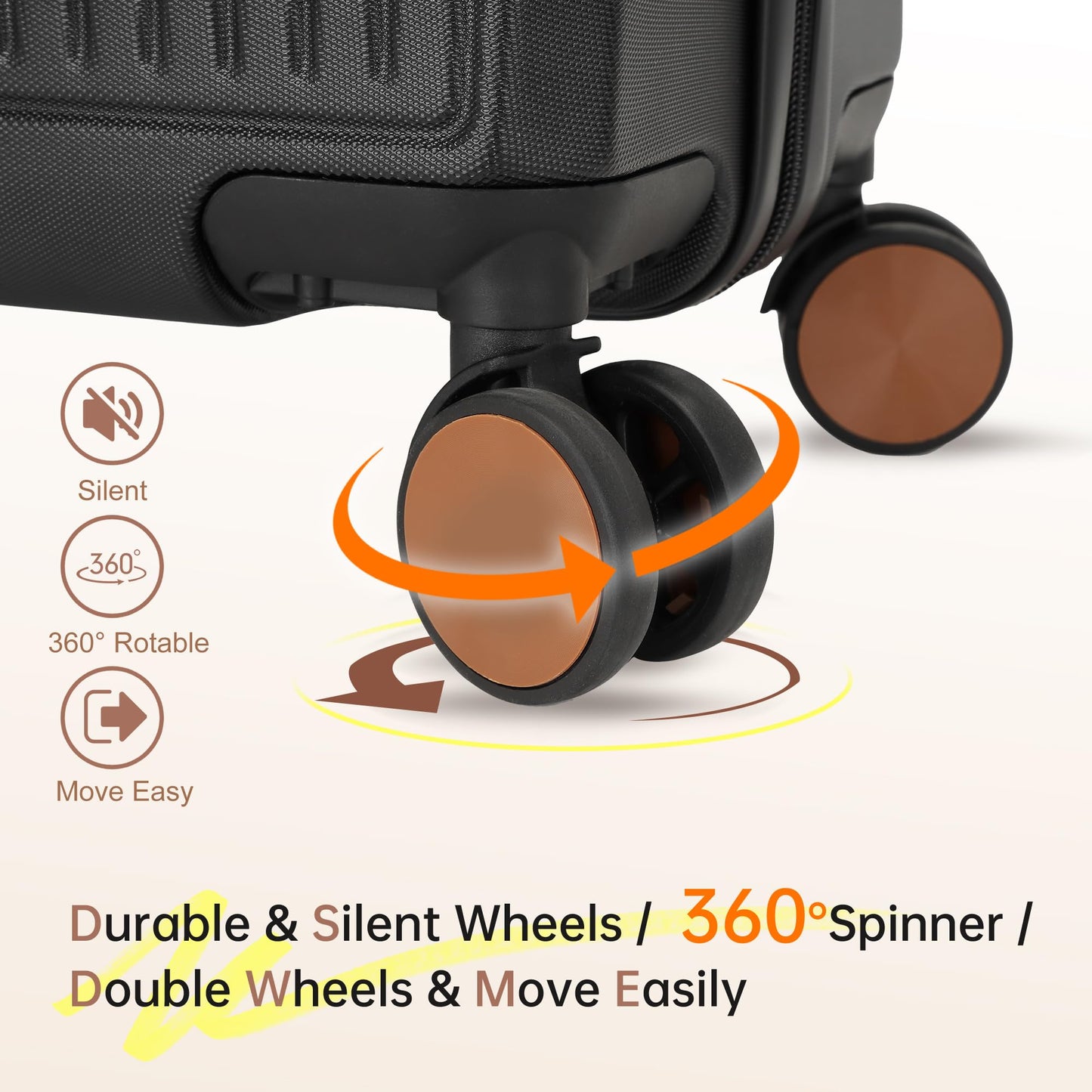 Hulsin 20-Inch Carry-On Luggage with Spinner Wheels