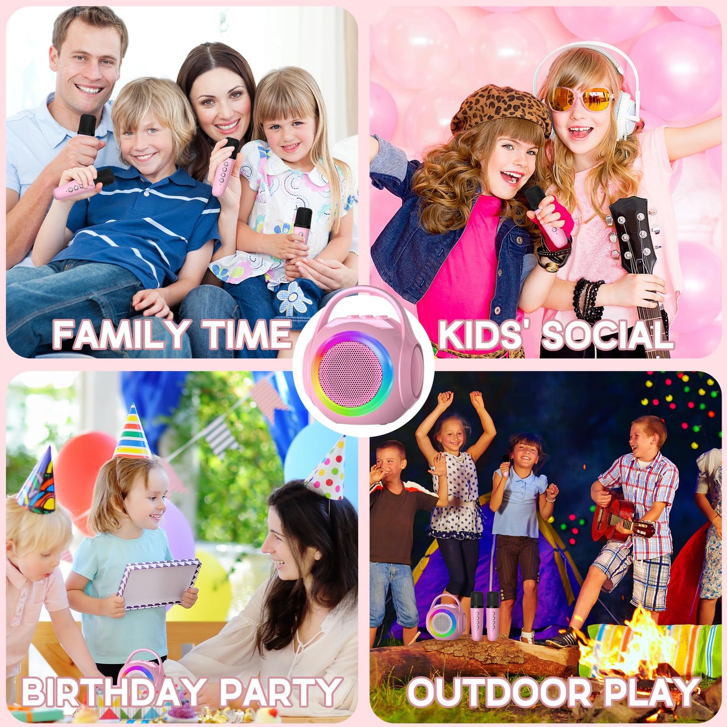 Hockvill Mini Karaoke Machine for Kids with Microphone