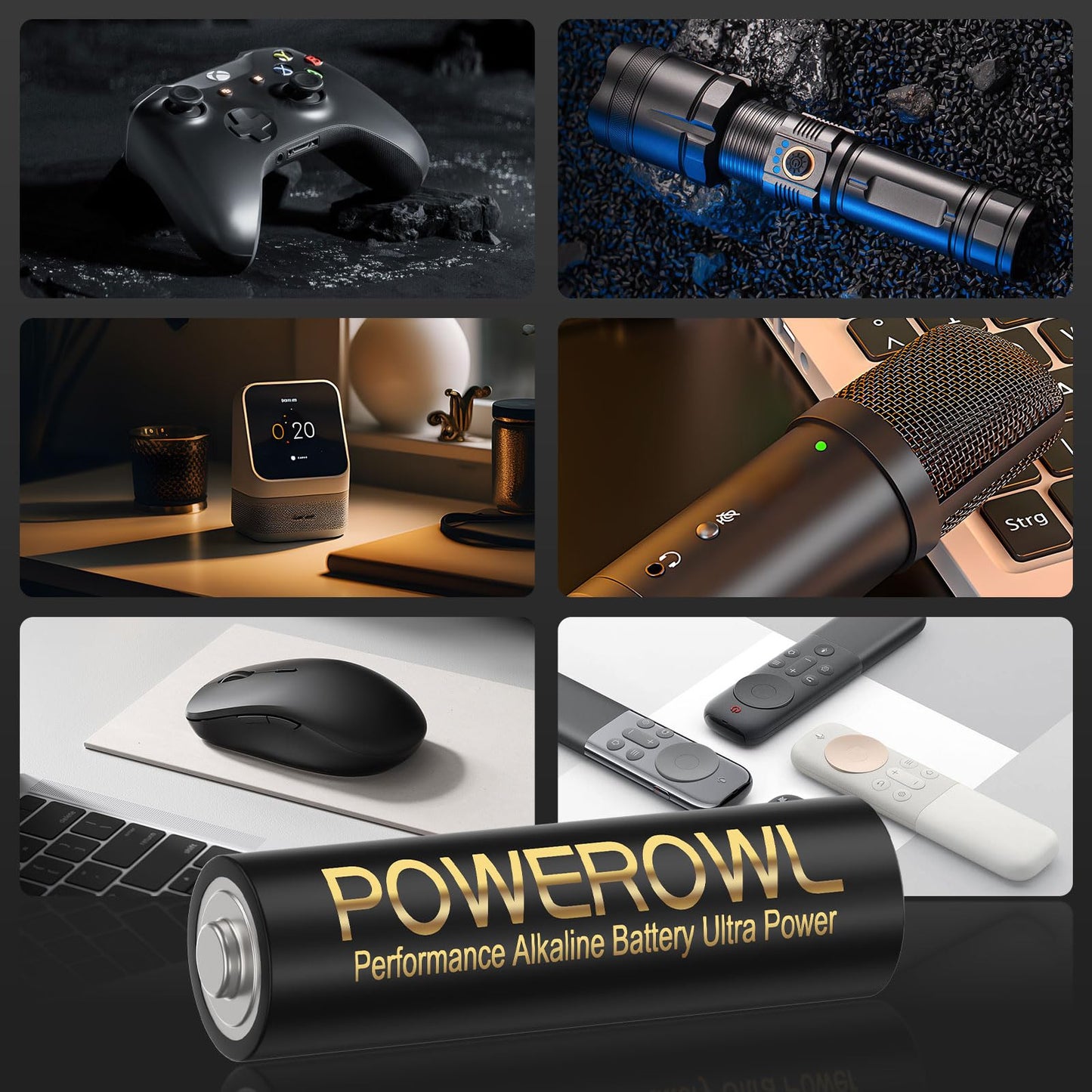 POWEROWL High-Capacity Alkaline AAA Batteries 100 Pack, 1.5v Long Lasting Triple A Battery, 10-Year Shelf Life