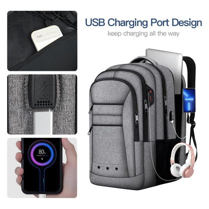 Large Backpack for Women, Travel Backpack with USB Port, Big 17 inch Laptop Backpacks TSA Business Computer Work Bag Water Resistant College School Backpack Flight Approved, Gifts for Men Women, Grey