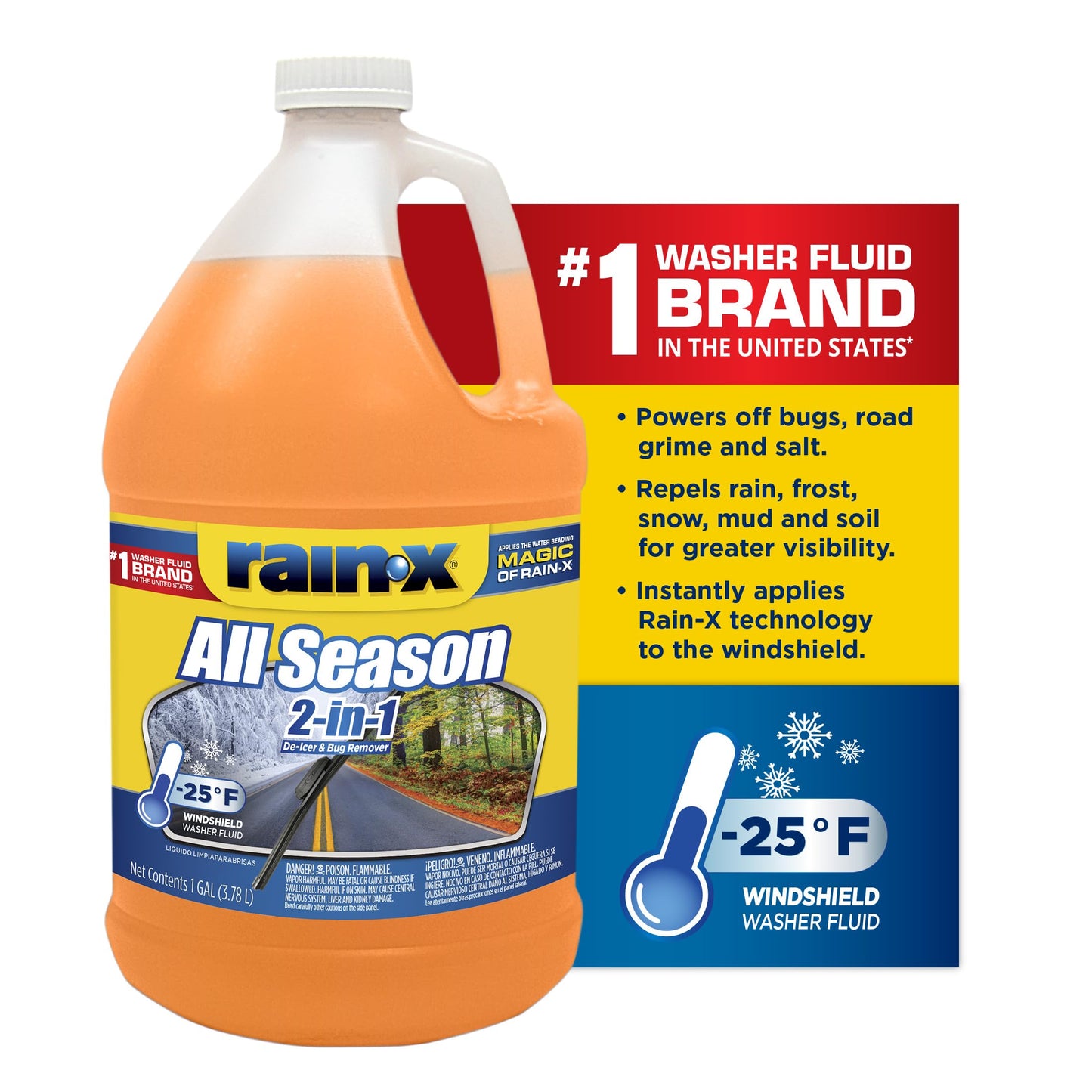 Rain-X 2-in-1 Windshield Washer Fluid - 1 Gallon