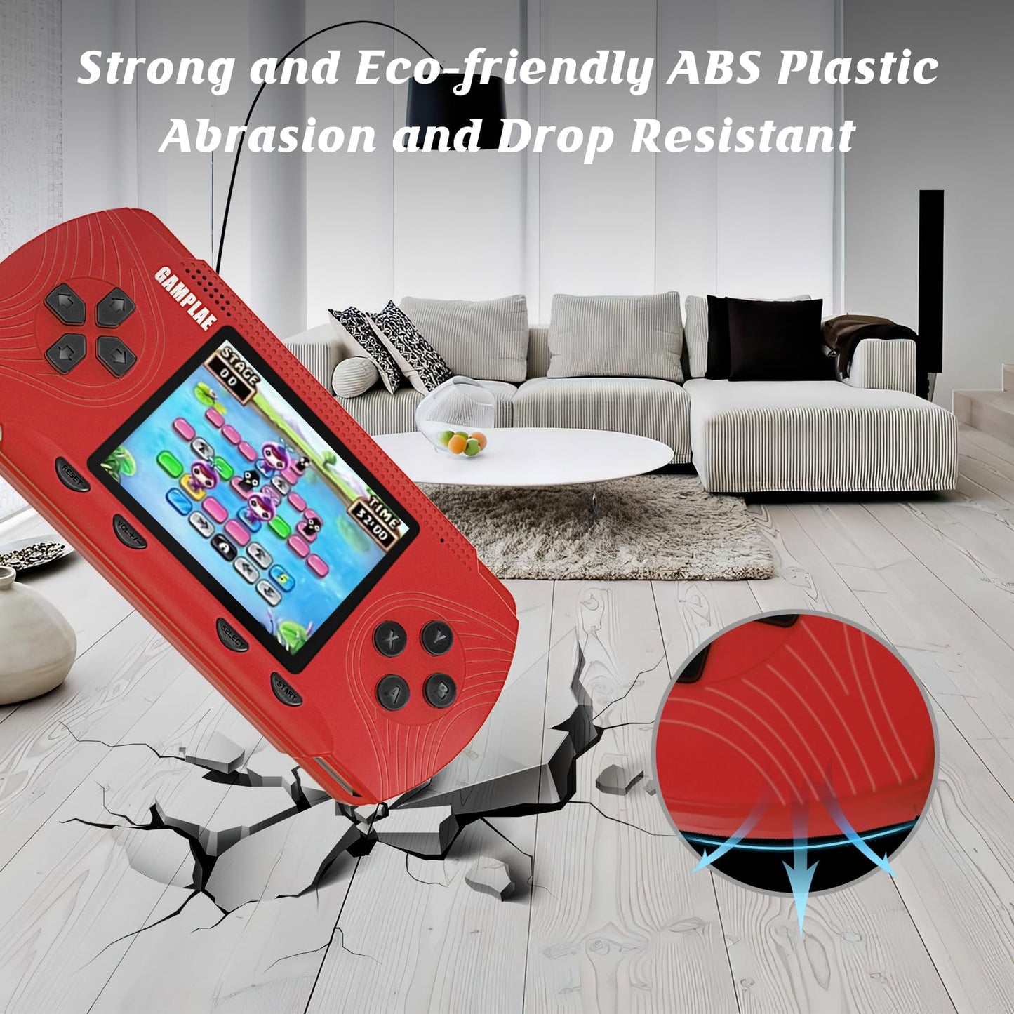 GAMPLAE Retro Handheld Games for Kids, Handheld Game Console Support TV Output, 3.0'' Large Screen Built-in 258 HD Classic Educational Games Retro Video Game Console Birthday for Boys Girls
