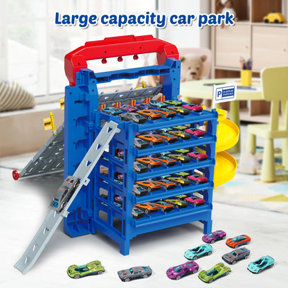 10 Cars Parking Track Toy for Boys Ages 3-8
