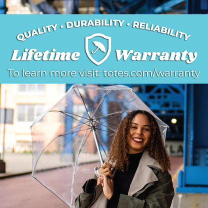 totes Clear Dome Umbrella for Wind & Rain
