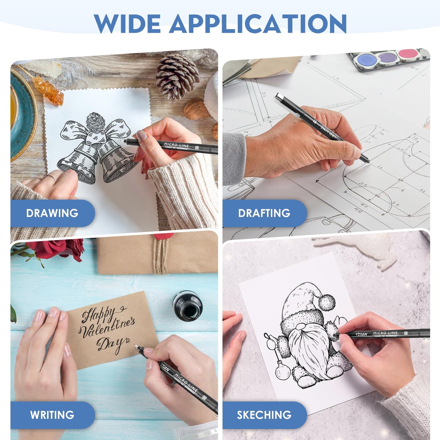 YISAN Micro Fineliner Pens Set for Artists