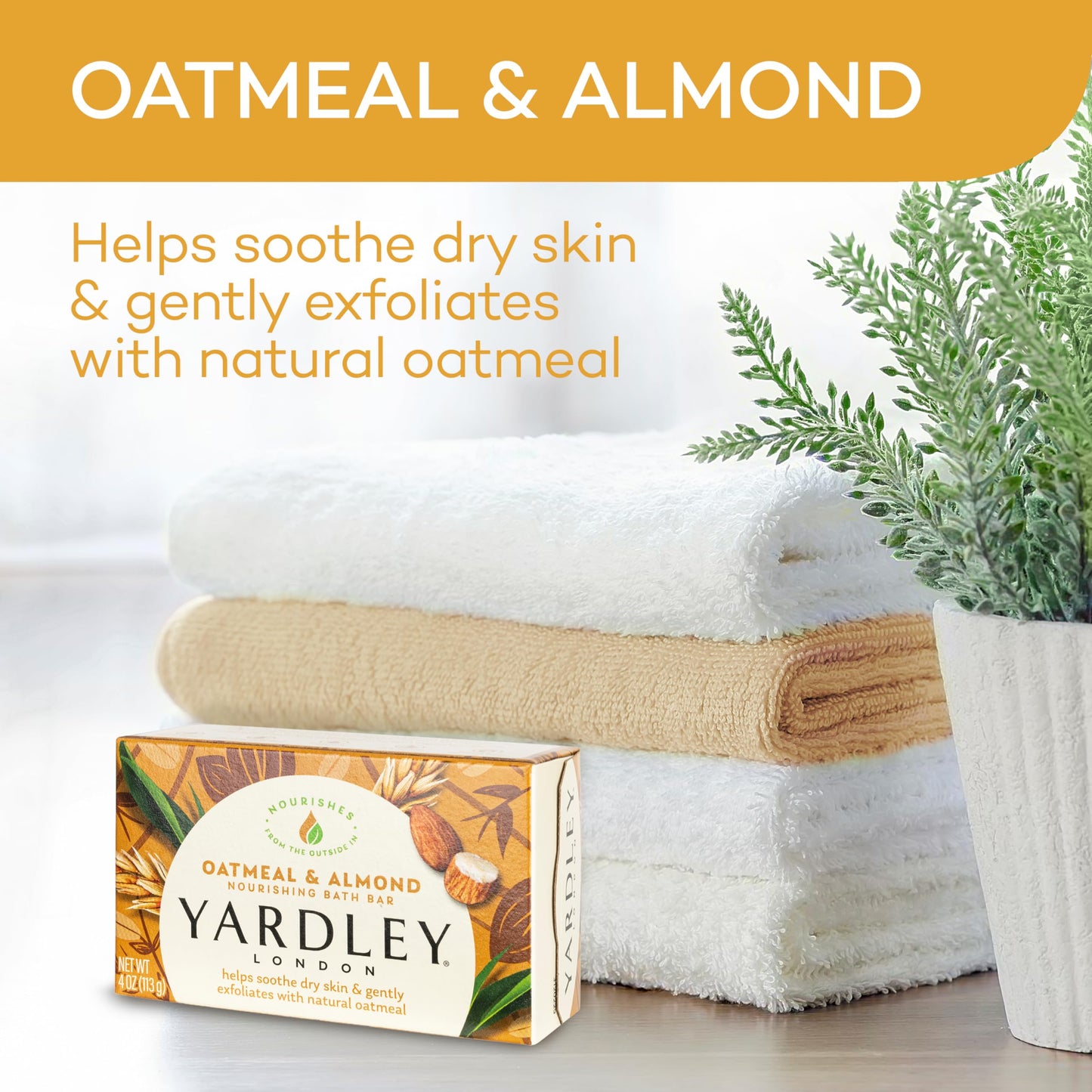 4 Pack Yardley Oatmeal Almond Bar Soap