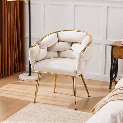 Mid Century Accent Chair with Metal Legs