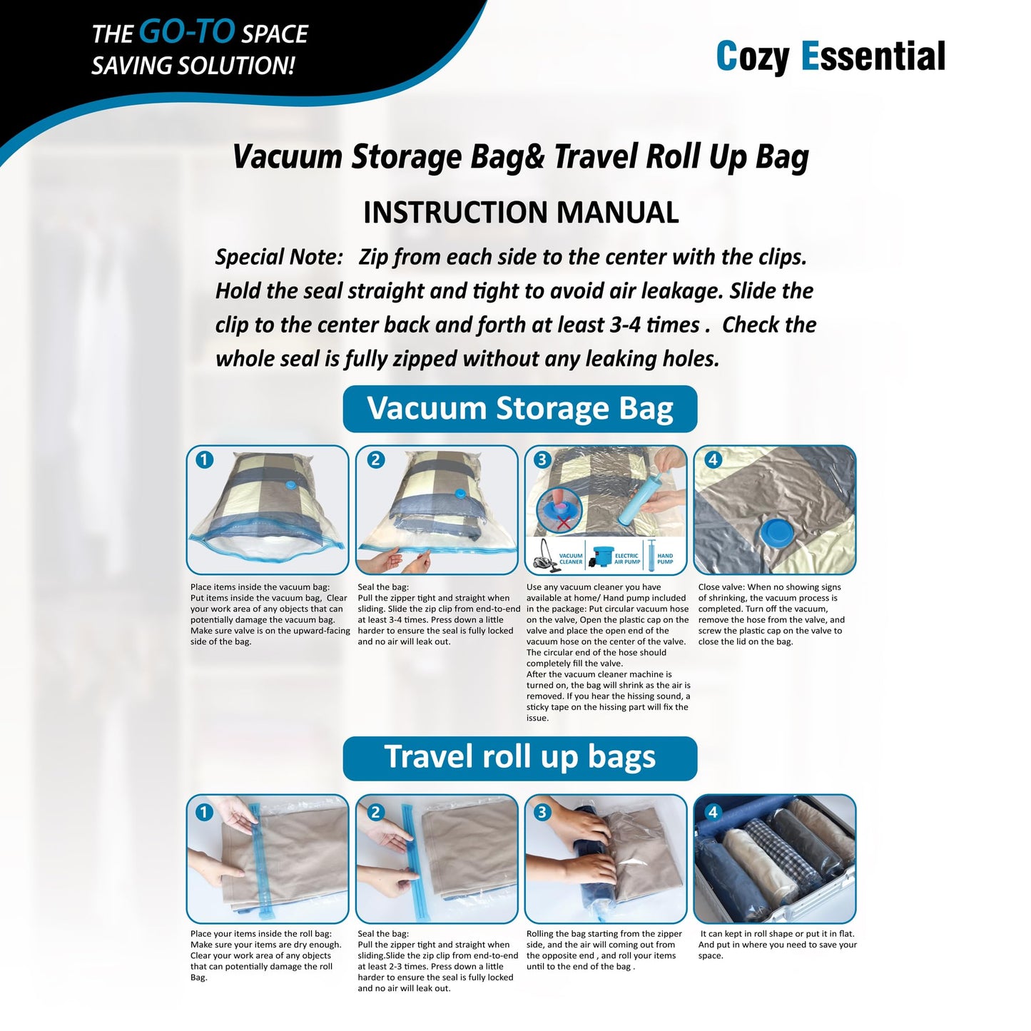 20 Pack Vacuum Storage Bags for Comforters and Clothes