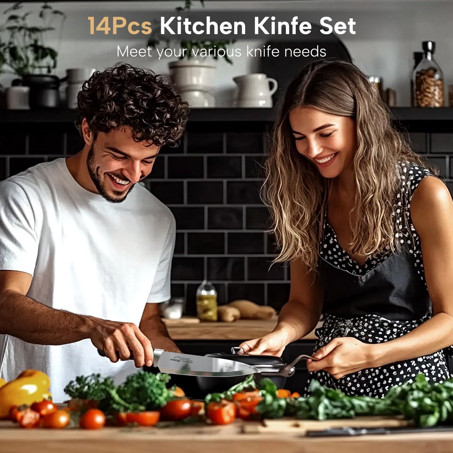 14-Piece Stainless Steel Kitchen Knife Set