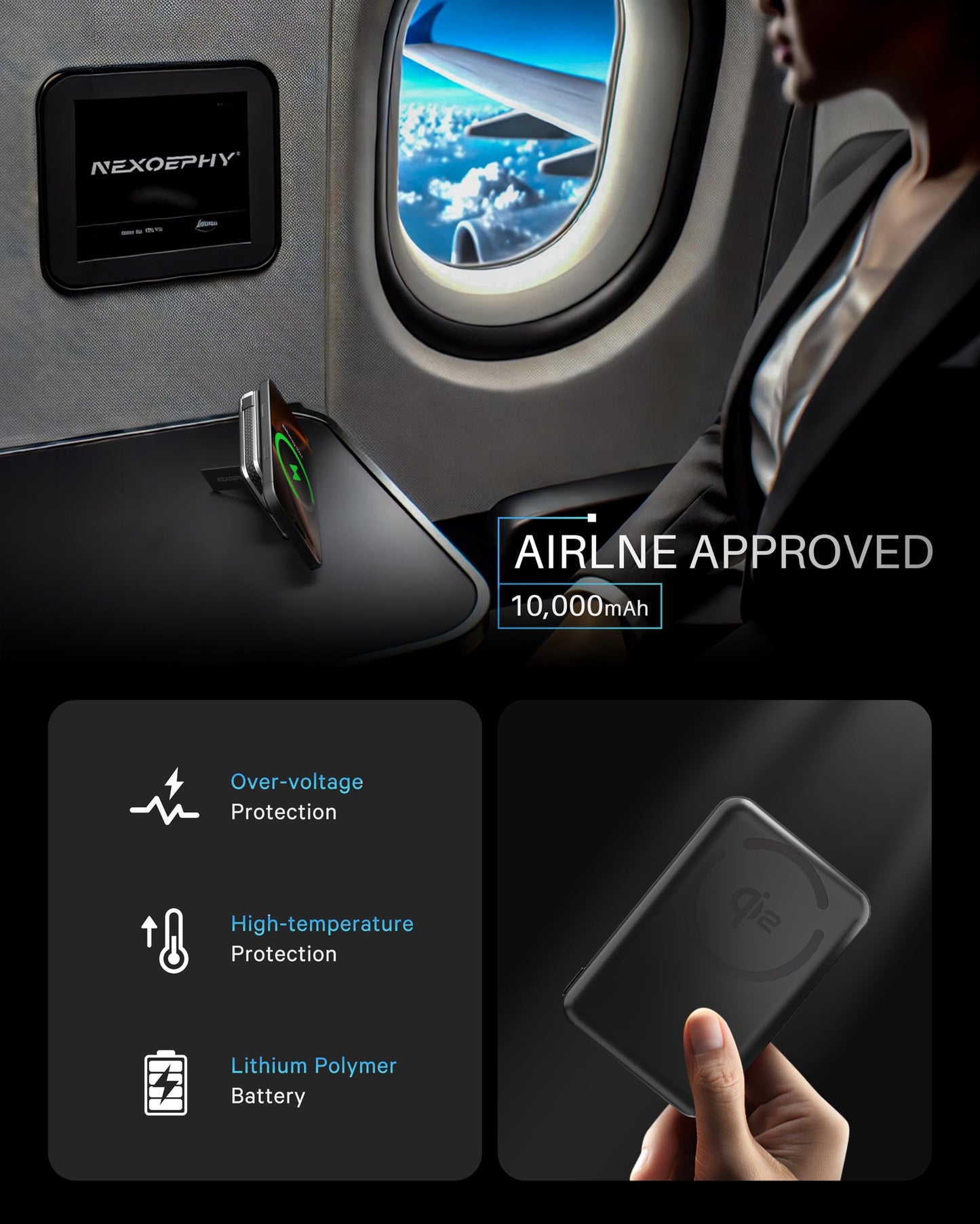 10000mAh Wireless Charger for iPhone 12-16