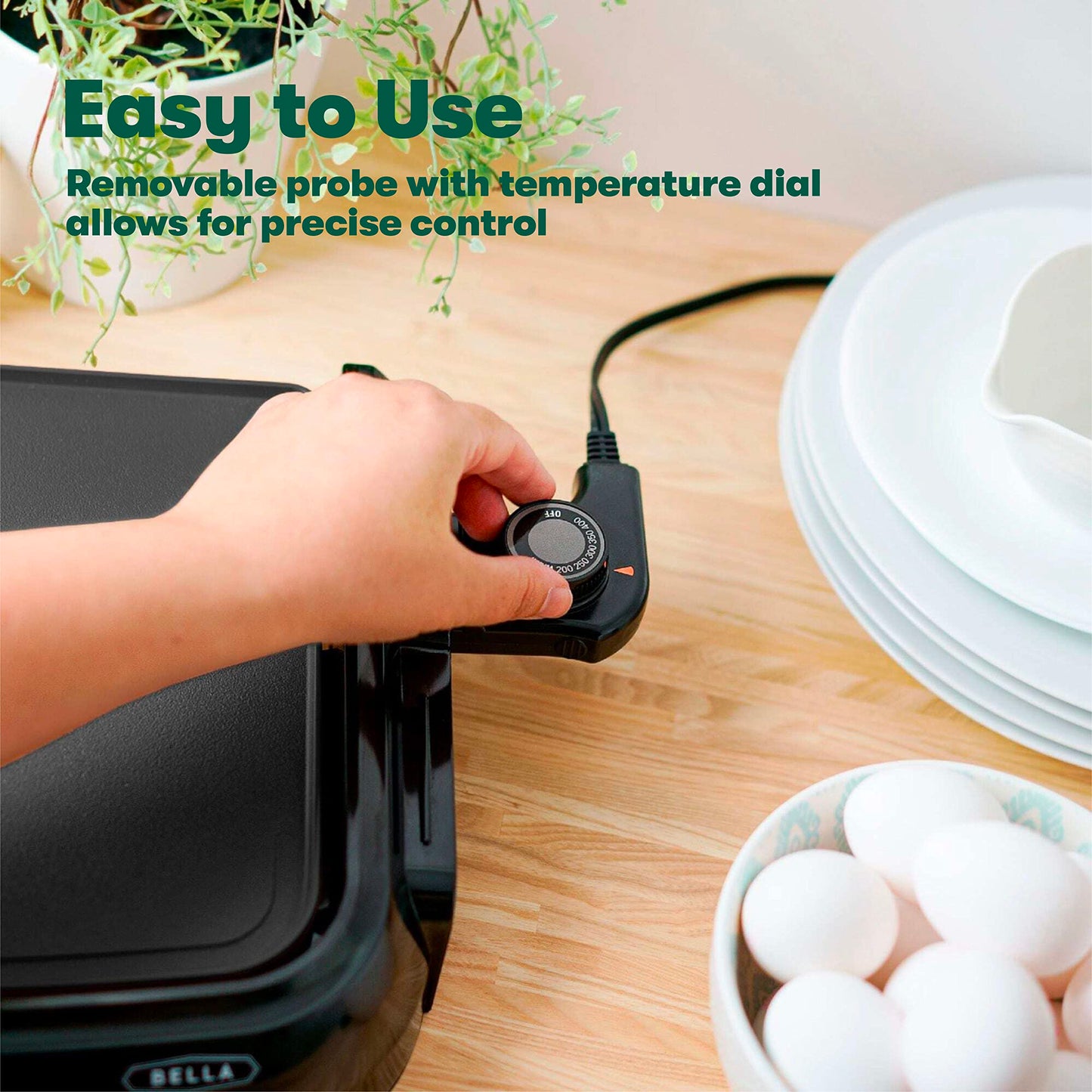 BELLA Smokeless Electric Griddle with Temperature Control