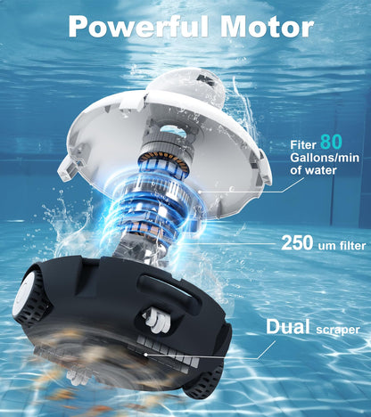 Cordless Robotic Pool Vacuum Cleaner by AQUVII