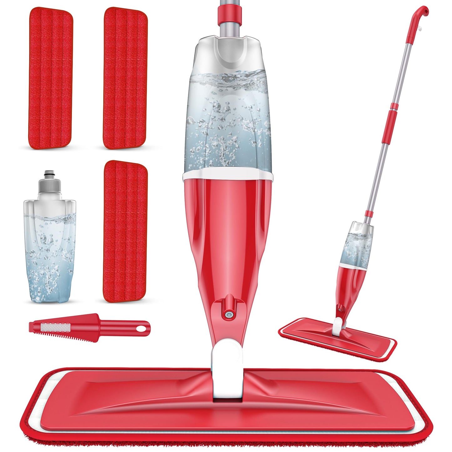 Spray Wet Mop for Hardwood Floor Cleaning, EXEGO Microfiber Dry Dust Spray Mop with Washable Pads fit for Swiffer Power Mop, Wet Mop with Jet Sprayer for Wood Laminate Ceramic Tiles Home Commercial