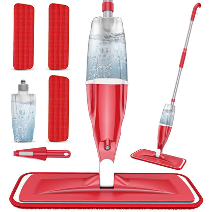 Spray Wet Mop for Hardwood Floor Cleaning, EXEGO Microfiber Dry Dust Spray Mop with Washable Pads fit for Swiffer Power Mop, Wet Mop with Jet Sprayer for Wood Laminate Ceramic Tiles Home Commercial