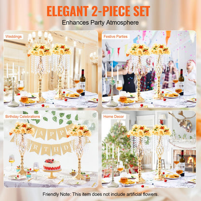VEVOR Gold Crystal Wedding Centerpieces 2PCS 55cm