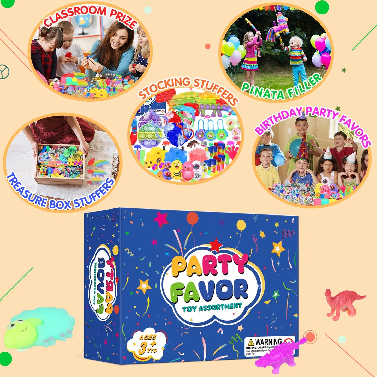 Erotodo 402 PCS Party Favors for Kids, Fidget Toys Pack, Goodie Bag Stuffers, Carnival Prizes, Pinata Filler, Treasure Box Toys for Classroom Rewards