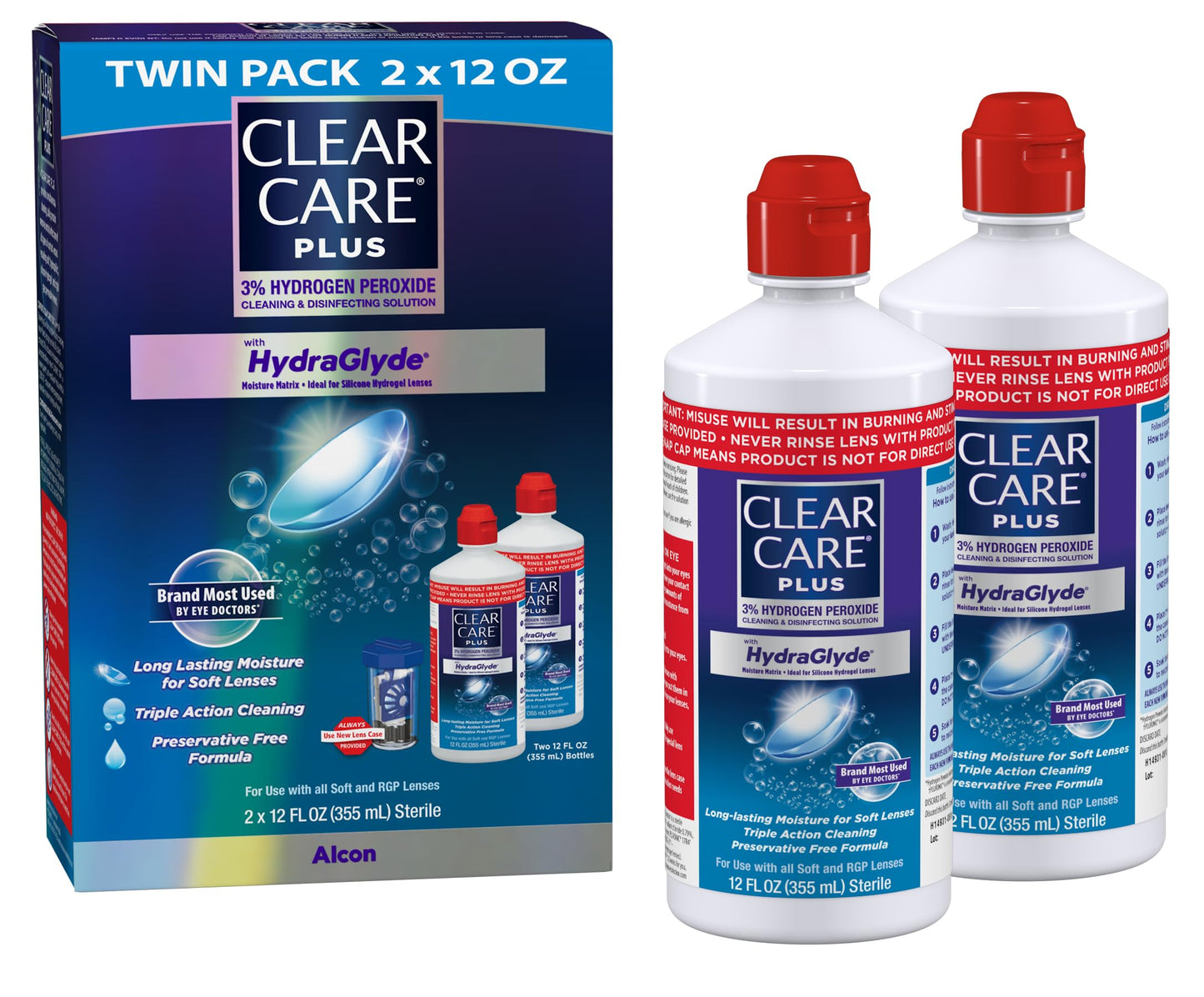 Clear Care Plus Lens Cleaning Solution Twin Pack