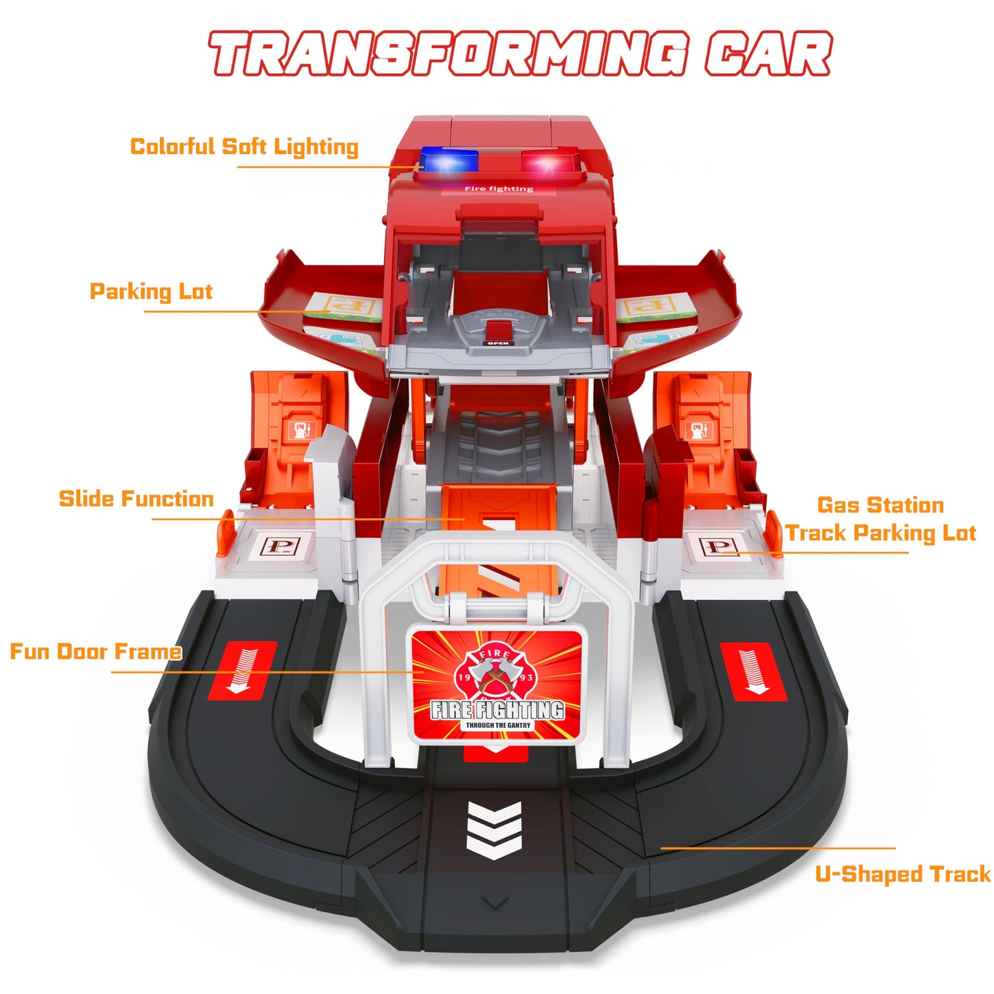 Fire Truck Toy Set with 4 Alloy Trucks