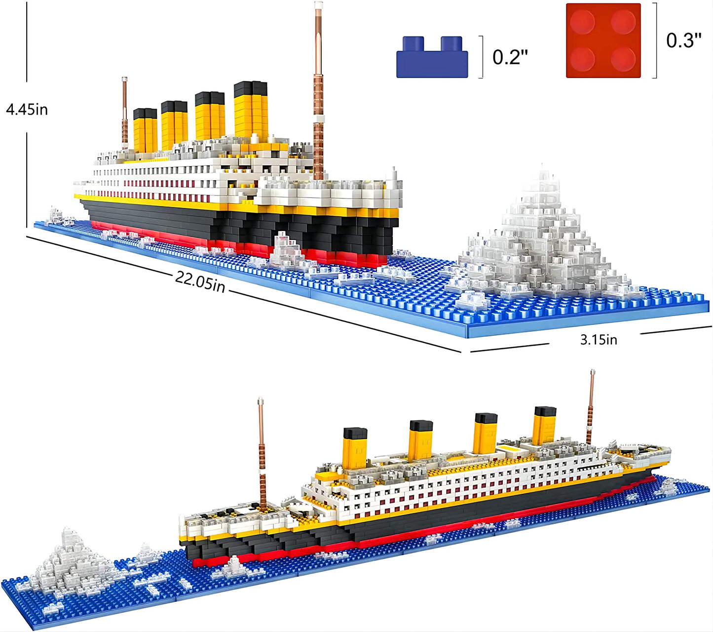 SEASUN Titanic Ship Micro Mini Building Blocks Set, 1860pcs 3D Titanic Model Building Set Micro Mini Blocks, DIY Bricks Toys Gift for Adults and Kids Age 14+