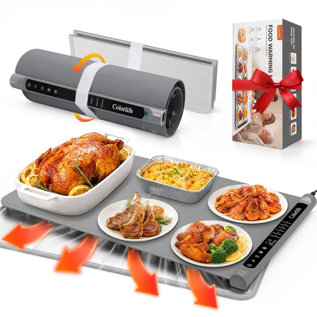 Electric Warming Tray with Timer and Child Lock