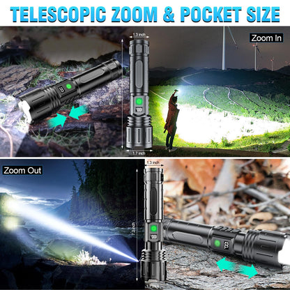20000 Lumens Hoxida Rechargeable LED Flashlight