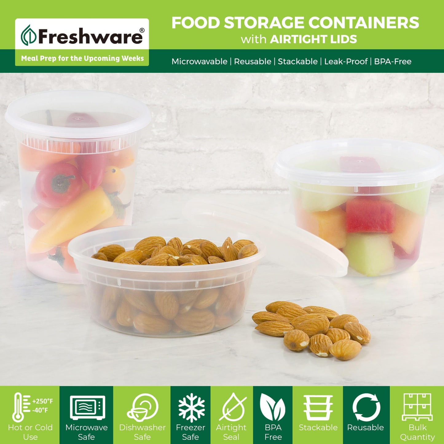 Freshware 60-Pack Leakproof Food Storage Containers