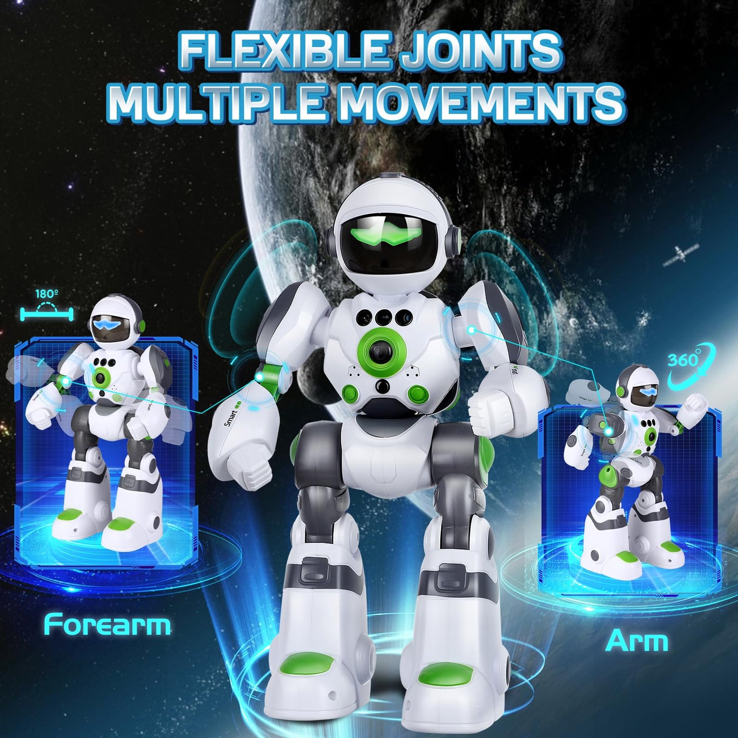 Zreswap Robot Toys Gift for Kids: Remote Control Robot Programmable Robot with Record Voice Music Dancing Gesture Control, for Toddler Boys and Girls