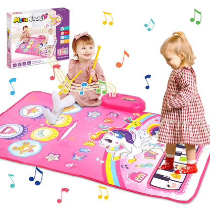 Unicorn Piano Drum Play Mat for Toddlers