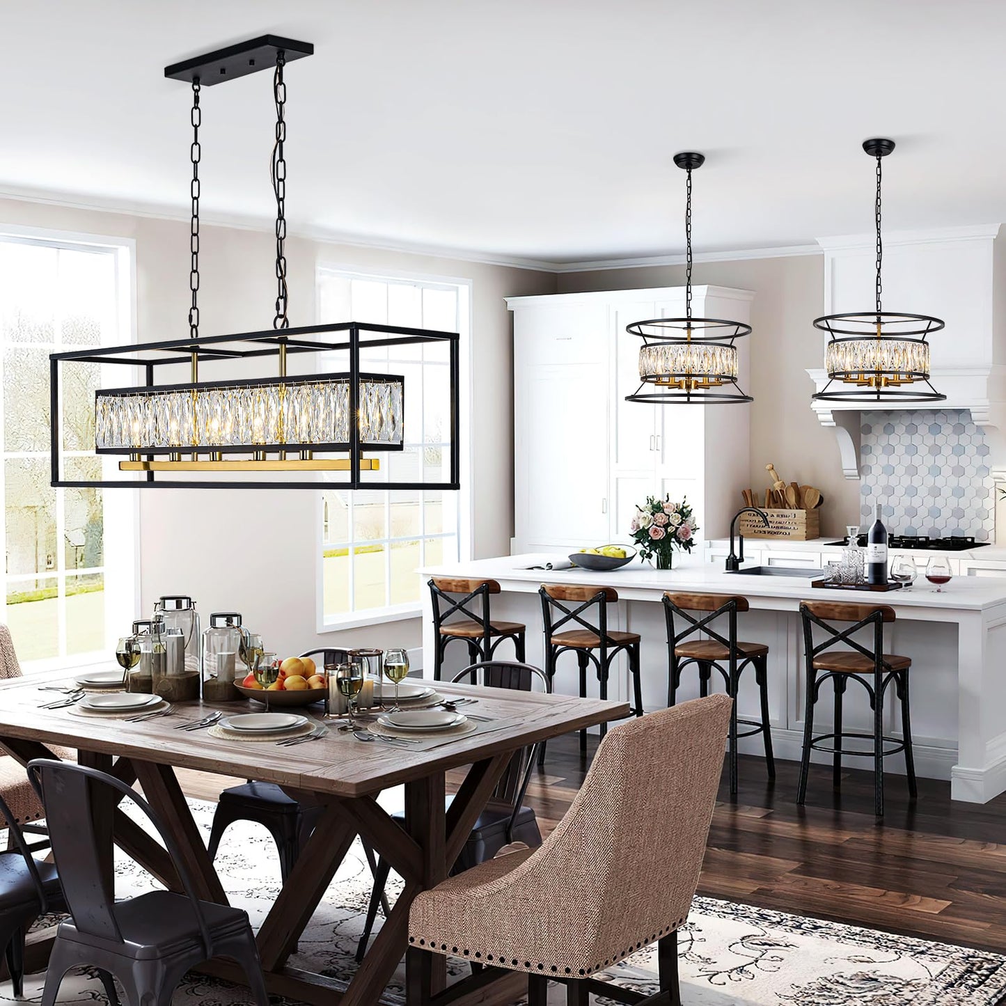 6-Light Modern Crystal Chandelier Pendant Light