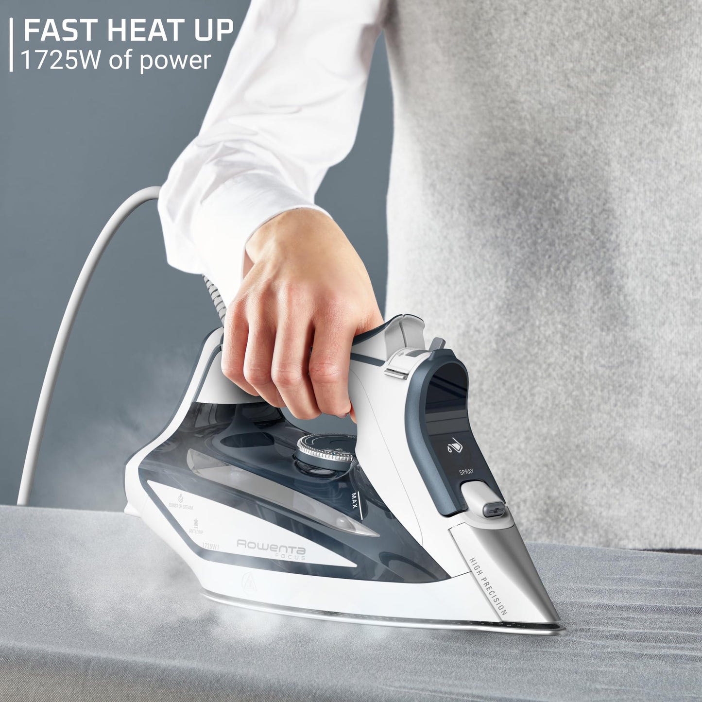 Rowenta Powerful Steam Iron with Stainless Steel Soleplate
