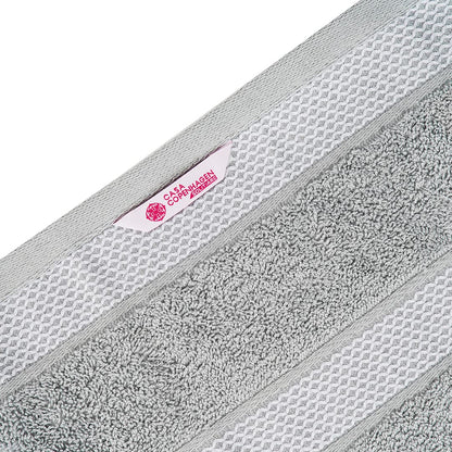 CASA COPENHAGEN Solitaire Mix 6 Pieces Towel Set- Grey Violet+Electric Blue, 600 GSM 2Bath Towel 2Hand Towel 2Washcloth,Designed in Denmark Made of Soft Egyptian Cotton for Bathroom, Kitchen & Shower
