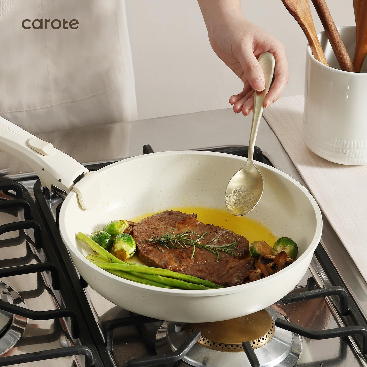 5-Piece CAROTE Nonstick Cookware Set with Detachable Handles