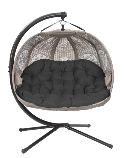 FlowerHouse FHPC100-DCBLK Hanging Pumpkin Loveseat Dreamcatcher with Stand, Black/Sand Cover