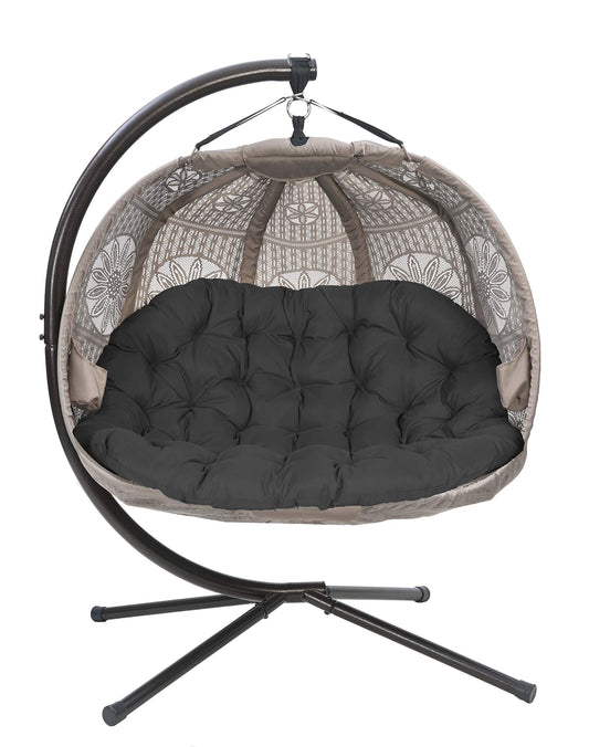 FlowerHouse FHPC100-DCBLK Hanging Pumpkin Loveseat Dreamcatcher with Stand, Black/Sand Cover