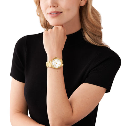 Michael Kors Lennox Three-Hand Gold-Tone Stainless Steel Women's Watch (Model: MK7391)