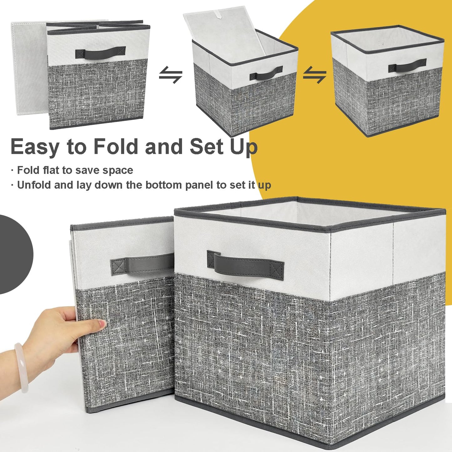 Collapsible Fabric Storage Bins - Set of 6
