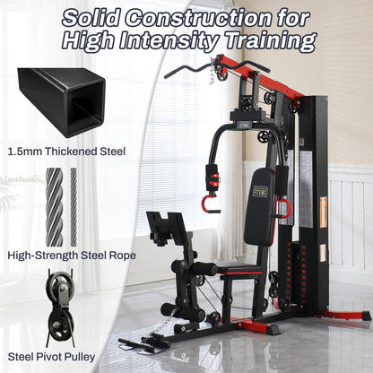 Fitvids Multifunctional Home Gym Equipment with 160 lbs Weight Stack