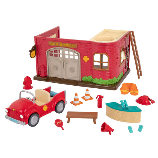 Li'l Woodzeez Fire Truck Dollhouse Playset for Kids