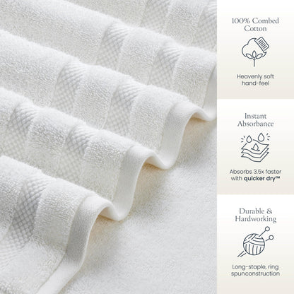 BELADOR Hand Towels 12-Pack - Premium Soft Cotton Hand Towels for Bathroom - Quick-Dry & Absorbent Hand & Face Towel Set | White Hand Towels 16"x30"